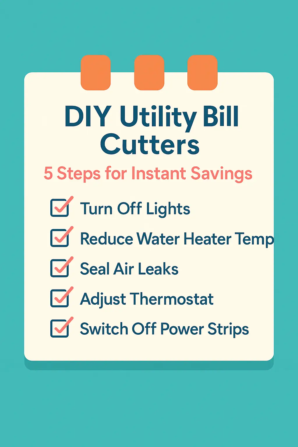 checklist Checklist for how to lower utility bills using DIY tips