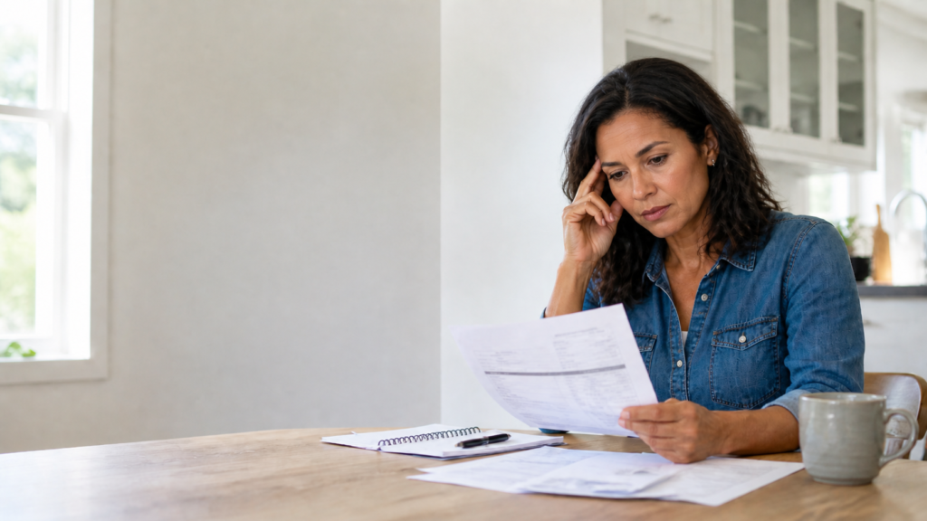 Homeowner comparing repair costs and system age before deciding whether to repair or replace.